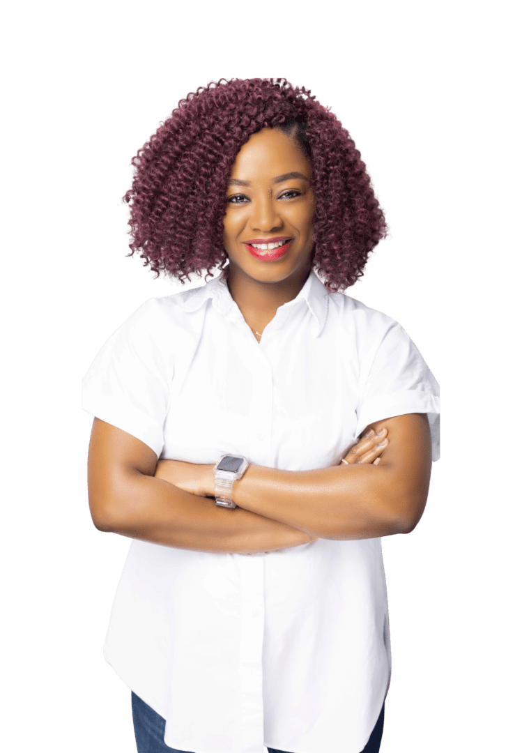 Experienced African American Therapist in Atlanta | 30349 | 30068 | 30307 | 30068 | 30327 Image of friendly Black female mental health professional in Atlanta, Georgia, wearing white shirt, jeans, and red natural hair, providing compassionate therapy for anxiety